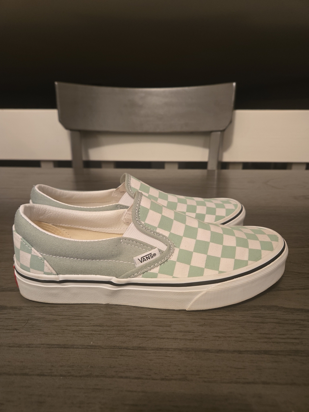 VANS Classic Slip On Women Sneakers Checkerboard Green Size 7 Women's Size 5.5 M